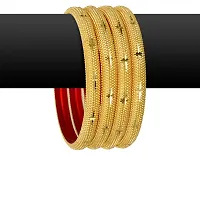 Barrfy  Collection's Micro Plating Gold Plated Bangles Set (Pack of 4 Bangles)-thumb2