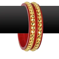 Barrfy  Collection's Micro Plating Gold Plated Bangles Set (Pack of 2 Bangles)-thumb2