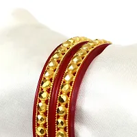 Barrfy  Collection's Micro Plating Gold Plated Bangles Set (Pack of 2 Bangles)-thumb3