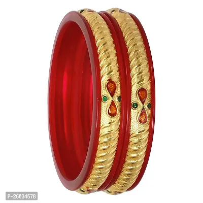 Barrfy  Collection's Micro Plating Gold Plated Bangles Set (Pack of 2 Bangles)-thumb0