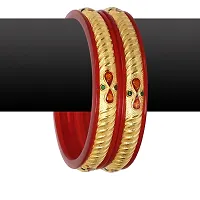 Barrfy  Collection's Micro Plating Gold Plated Bangles Set (Pack of 2 Bangles)-thumb1
