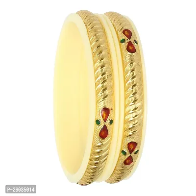 Barrfy  Collection's Micro Plating Gold Plated Bangles Set (Pack of 2 Bangles)