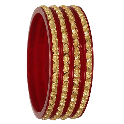 Joyeria Fashion's Micro Plating Plated Bangles Set (Pack of 4 Bangles)