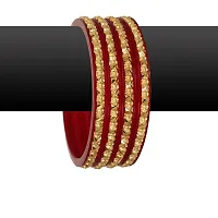 Barrfy  Collection's Micro Plating Gold Plated Bangles Set (Pack of 4 Bangles)-thumb2