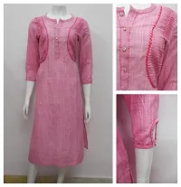 V's Fashion Point Jaipuri Cotton Kurtis, (Size-Small, Colour - Pink), Pocket Kurti-thumb1