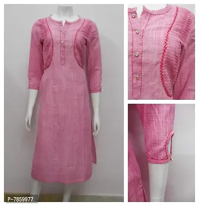 V's Fashion Point Jaipuri Cotton Kurtis, (Size-Small, Colour - Pink), Pocket Kurti-thumb2
