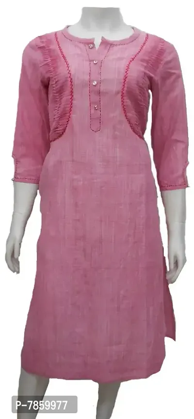 V's Fashion Point Jaipuri Cotton Kurtis, (Size-Small, Colour - Pink), Pocket Kurti-thumb3