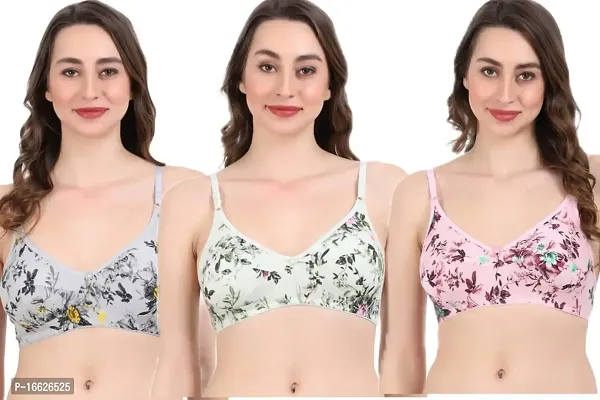 Buy Cotton Non-Padded Non-Wired Floral Print Bra Online India