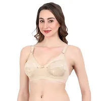 FLOMI Women Full Coverage Non Padded Wire Free Cotton  mash Bra-thumb2