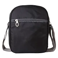 Classic world Nylon Sling Cross Body Travel Office Business Messenger one Side Shoulder Bag for Men and Women (Black)-thumb2