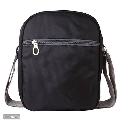 Classic world Nylon Sling Cross Body Travel Office Business Messenger one Side Shoulder Bag for Men and Women (Black)-thumb3