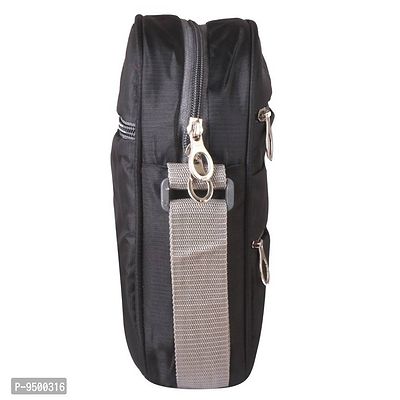 Classic world Nylon Sling Cross Body Travel Office Business Messenger one Side Shoulder Bag for Men and Women (Black)-thumb4