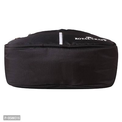 Classic world Nylon Sling Cross Body Travel Office Business Messenger one Side Shoulder Bag for Men and Women (Black)-thumb5