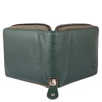 Classic World zip closure Green Color wallet for men and women-thumb2