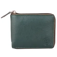 Classic World zip closure Green Color wallet for men and women-thumb3