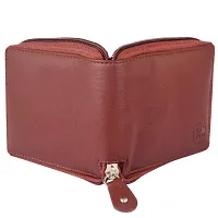 Classic World zip closure Maroon Color wallet for men and women-thumb2