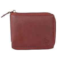 Classic World zip closure Maroon Color wallet for men and women-thumb3