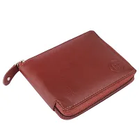 Classic World zip closure Maroon Color wallet for men and women-thumb4