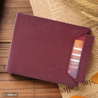 Classic World New Stylish Trending atm detachable PU Leather wallet Cherry color