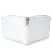 Classic World Zip closure High quality Artificial Leather white wallet-thumb2