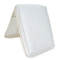 Classic World Zip closure High quality Artificial Leather white wallet-thumb3