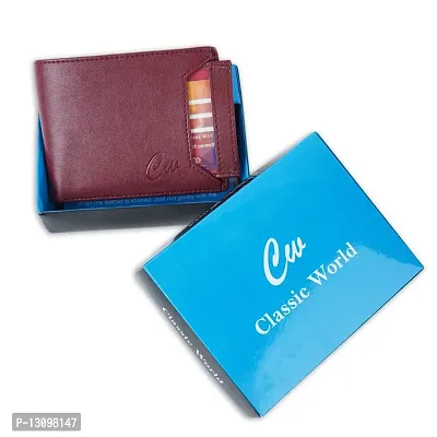 Classic World New Stylish Trending atm detachable PU Leather wallet Cherry color-thumb2