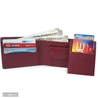 Classic World New Stylish Trending atm detachable PU Leather wallet Cherry color-thumb3