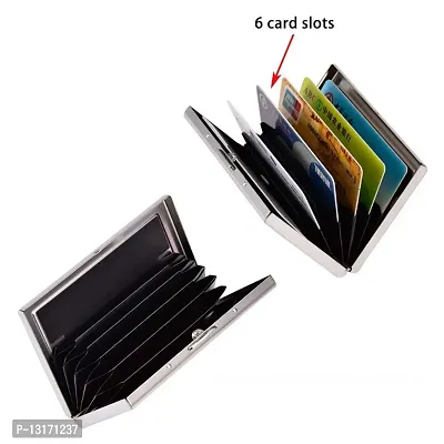 Classic world 6 Slots RFID Blocking Metal Credit Card Holder Wallet for Men Women-thumb2