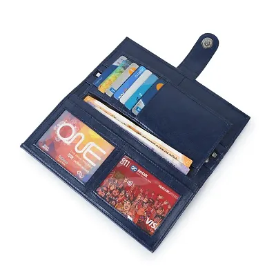 classic world Women's Faux Leather with Zip Pocket, Multiple Card Holders and Pocket Wallet