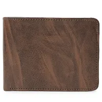 Classic World New Trendy Men Brown Two Fold leather Wallet-thumb3