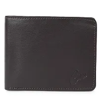 Classic World New Trendy Men Brown Two Fold leather Wallet-thumb4