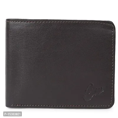 Classic World New Trendy Men Brown Two Fold leather Wallet-thumb5