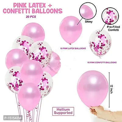 Happy Birthday Letter Foil Balloon  10 Confetti  10 Latex Ballons Pink for Party Decoration - AQUA Pink-thumb2