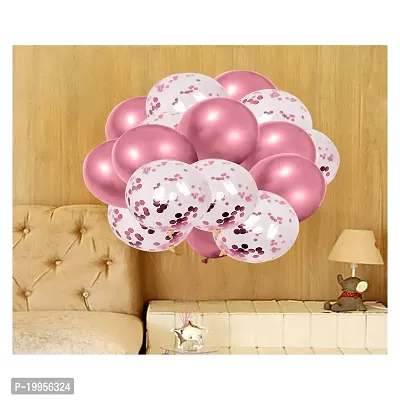 Premium Quality Pink Chrome And Confetti Balloons For Decoration In Birthday, Anniversary, Party, Baby Shower- Pack Of 100-thumb3