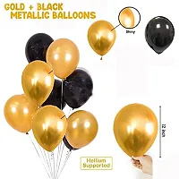 7th Birthday Baby Girl/Boy Decoration Combo. Number Foil Balloon(1pc) and Gold  black Latex Balloons (50pc) Set 51Pcs-thumb3