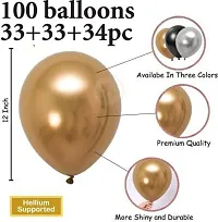 No 15 Happy Birthday Decorationkit 1 Birthday Black Banner + 100 Hd Metallic Gold , Silver  Black Balloons + 4 Gold Star Shape Foil Balloons + 2 Gold Fringe Curtains + 1Number Gold Foil Balloons-thumb3