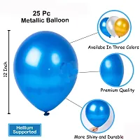 Blue Happy Birthday Decoration Combo - 29 Pieces Set (1 Birthday Banner, 24 Balloons,3 Foil Curtains,1 Foil Number Balloon)-thumb2