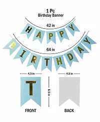 Blue Happy Birthday Decoration Combo - 29 Pieces Set (1 Birthday Banner, 24 Balloons,3 Foil Curtains,1 Foil Number Balloon)-thumb3