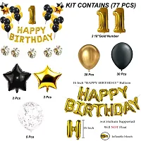 9th Happy Birthday Foil Balloons Decoration Kit Items Combo Golden- 71 Pieces,13  Happy Birthday Letter Foil Balloons, 4 Star Foil Balloons,1 Number Foil Balloon-thumb1