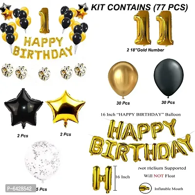 9th Happy Birthday Foil Balloons Decoration Kit Items Combo Golden- 71 Pieces,13  Happy Birthday Letter Foil Balloons, 4 Star Foil Balloons,1 Number Foil Balloon-thumb2