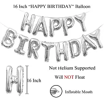 Happy Birthday Decoration Items Or Kit Of 77 Items  1 Happy Birthday Silver Foil Balloons With 70 Hd Metallic Balloons , 3 Star Shape Foil Balloons , 1 Pink Champagne Bottle Balloon ,Number 15 Silver Foil Balloon-thumb3