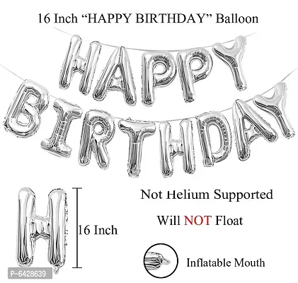 Happy Birthday Decoration Items Or Kit Of 77 Items  1 Happy Birthday Silver Foil Balloons With 70 Hd Metallic Balloons , 3 Star Shape Foil Balloons , 1 Pink Champagne Bottle Balloon ,Number 10 Silver Foil Balloon-thumb4