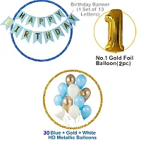 Blue Happy Birthday Decoration Combo-32Pcs Set(1 Banner and 30 Balloons and 2 Number)For 20Th Birthday-thumb1