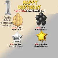 1St Birthday Decoration Kit With Happy Birthday Foil Set,4 Star Foil,1 Number Foil Set,40 Latex Balloons (Set Of 46)-thumb1