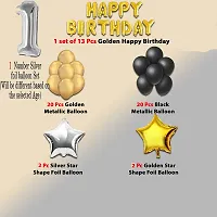 11Th Birthday Decoration Kit With Happy Birthday Foil Set,4 Star Foil,1 Number Foil Set,40 Latex Balloons (Set Of 46)-thumb1