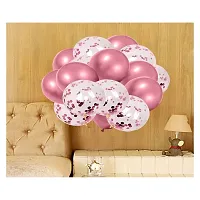 Premium Quality Pink Chrome And Confetti Balloons For Decoration In Birthday, Anniversary, Party, Baby Shower- Pack Of 50-thumb2