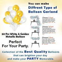 Premium Quality White With Golden Happy Birthday Decoration Items Kit With Arch And Glue Dot - 93 Pieces-thumb3