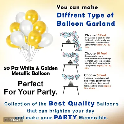 Premium Quality White With Golden Happy Birthday Decoration Items Kit With Arch And Glue Dot - 93 Pieces-thumb4