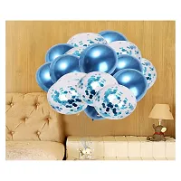 Premium Quality Blue Chrome And Confetti Balloons For Decoration In Birthday, Anniversary, Party, Baby Shower- Pack Of 100-thumb2