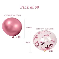 Premium Quality Pink Chrome And Confetti Balloons For Decoration In Birthday, Anniversary, Party, Baby Shower- Pack Of 50-thumb3